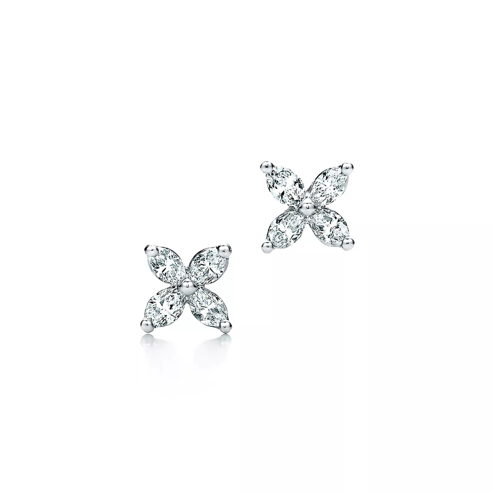 Серьги из платины и бриллиантов, Tiffany 💠Victoria
