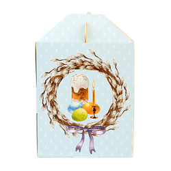 Коробка для кулича с окном "Верба венок", 15х15х18 см