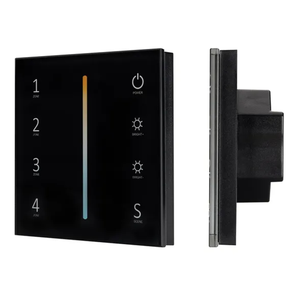 Панель Sens SMART-P43-MIX Black (230V, 4 зоны, 2.4G) (Arlight, IP20 Пластик, 5 лет) 028137