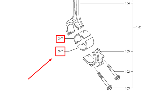 37519-13100 SUB BEARING STD (SET of 2 pcs)
