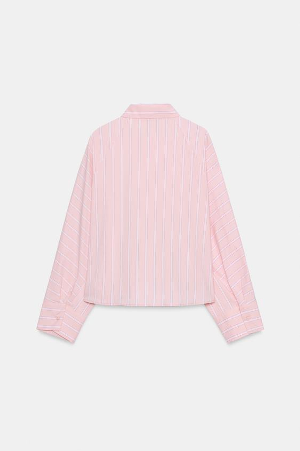 ZARA РУБАШКА В ПОЛОСКУ С ШИРОКОЙ ПРОЙМОЙ, РОЗОВЫЙ/БЕЛЫЙ