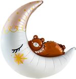 Шар (34''/86 см) Фигура, Полумесяц с медвежонком, 1 шт.