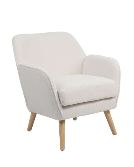 Кресло Richie, белая обивка тедди