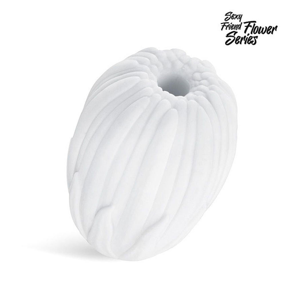 Белый нереалистичный мастурбатор в форме бутона цветка Bior Toys Sexy Friend Flower Daisy SF-70282