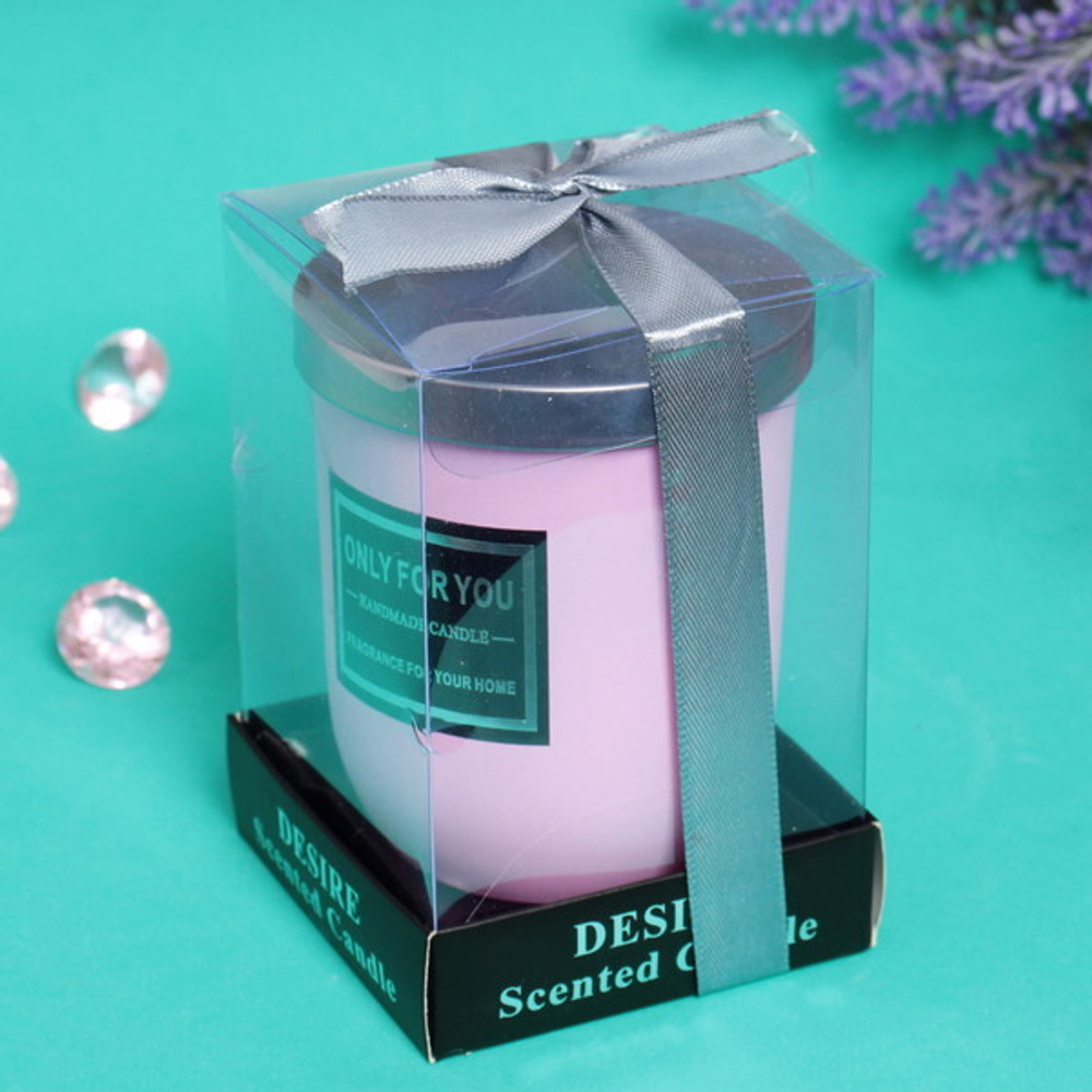 Свеча «Only For You-Roshel» 7*8см в подсвечнике, в подарочной коробке, цвет розовый X014