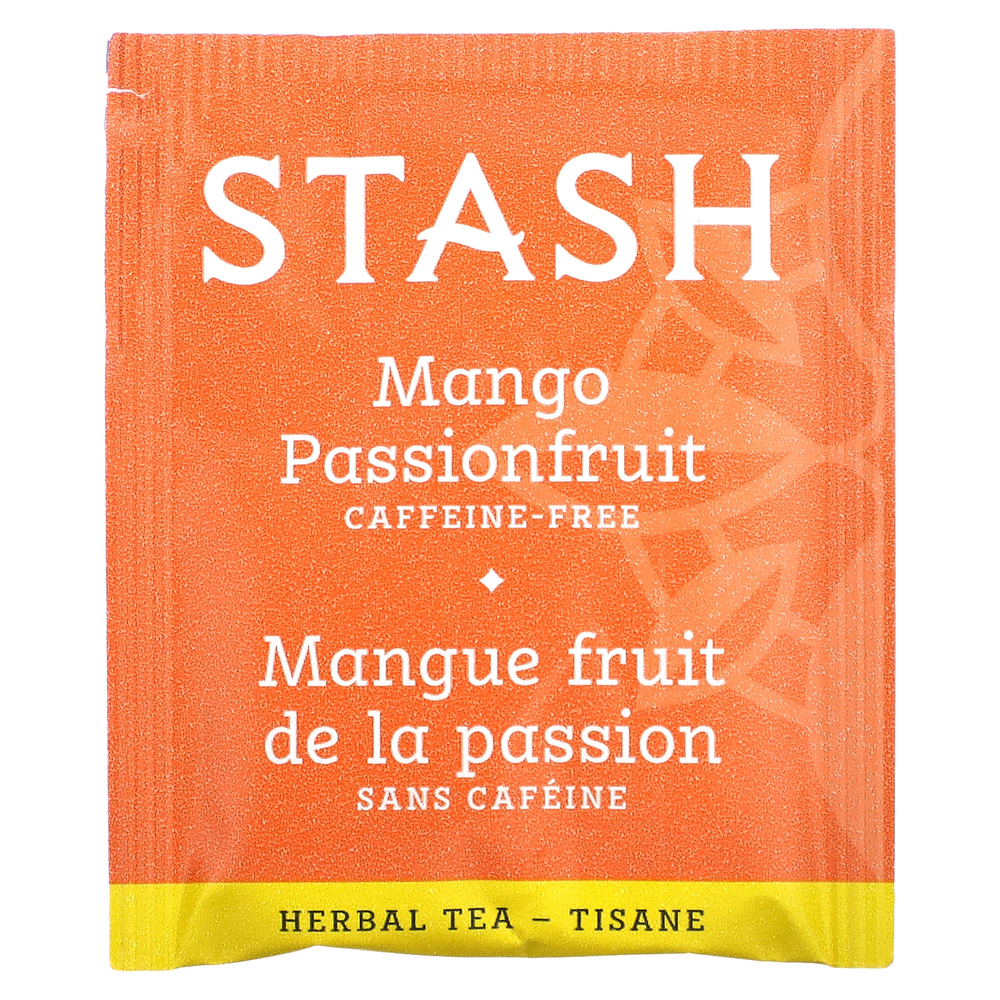 Stash Tea, Herbal Tea, манго и маракуйя, без кофеина, 20 чайных пакетиков, 38 г (1,3 унции)