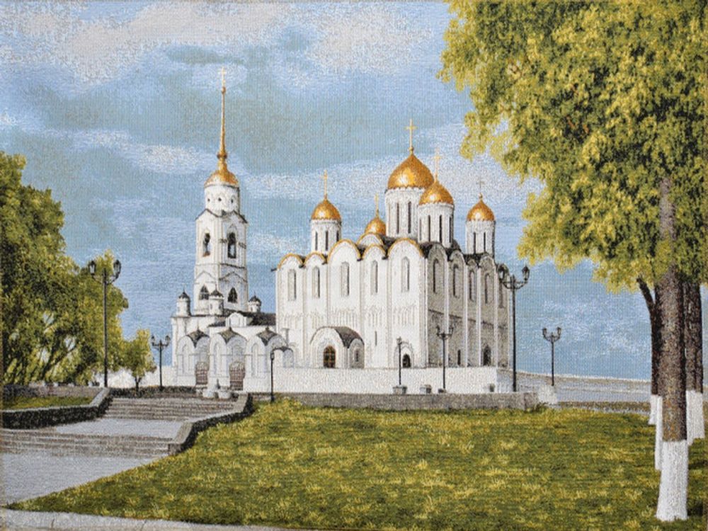 Гобеленовая картина &quot;D. УСПЕНСКИЙ СОБОР&quot; в багетной раме, Россия.