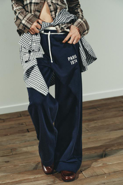 ZARA БРЮКИ В СТИЛЕ ПРЕППИ, ТЕМНО-СИНИЙ