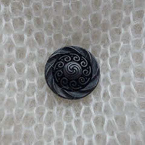 Пуговица металлическая на ножке, кельтские узоры, цвет черный, 15 мм