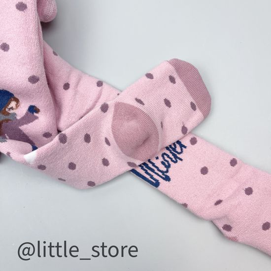 Колготки махровые Девочка на прогулке, Розовая пудра