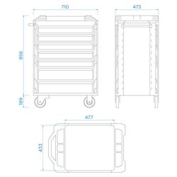 KING TONY (87SQ31-7B-BK) Тележка инструментальная, 7 выдвижных ящиков, "SQUAD"