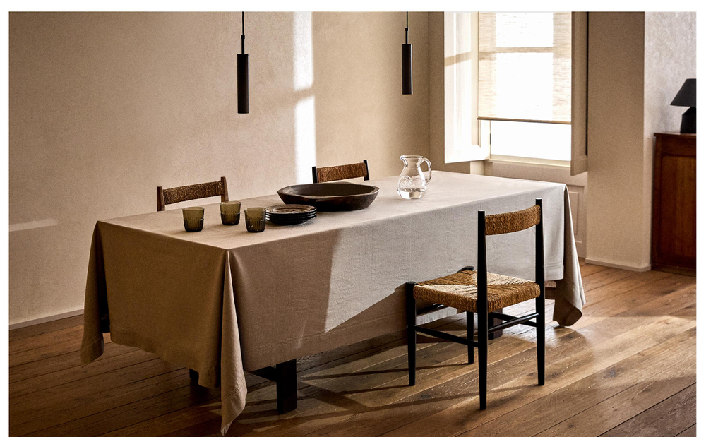 Zara Home скатерть из хлопка, ажурная отделка, 250 170 см