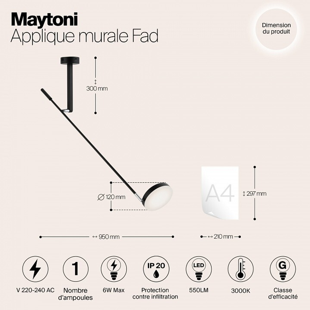 Бра Maytoni Fad MOD070WL-L6B3K