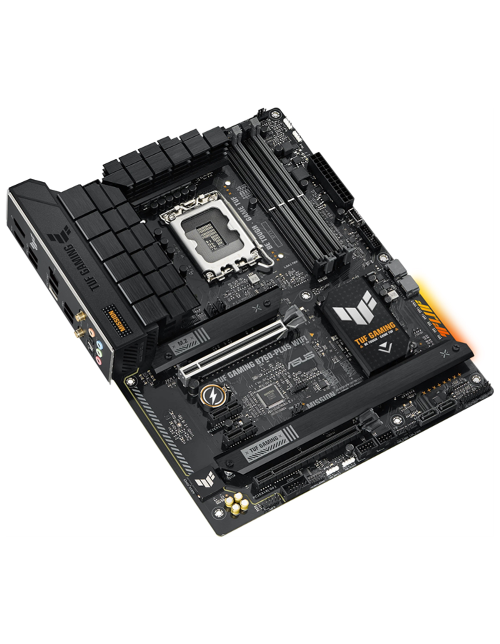 Материнская плата ASUS TUF GAMING B760-PLUS WIFI, LGA1700, B760, 2*DDR5, 4*SATA, 3*M.2, 4*USB 3.2, 1*USB 2.0, Type-C, 2*PCIx16, 2*PCIx1, DP+HDMI, ATX; 90MB1ER0-M0EAY0