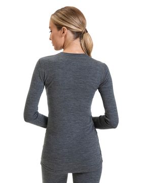 Термобелье женское футболка Norveg Soft  с длинным рукавом 15SW1RLRU-014,серый меланж