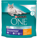 Сухой корм Purina ONE для стерилизованных домашних кошек курица 1,5 кг