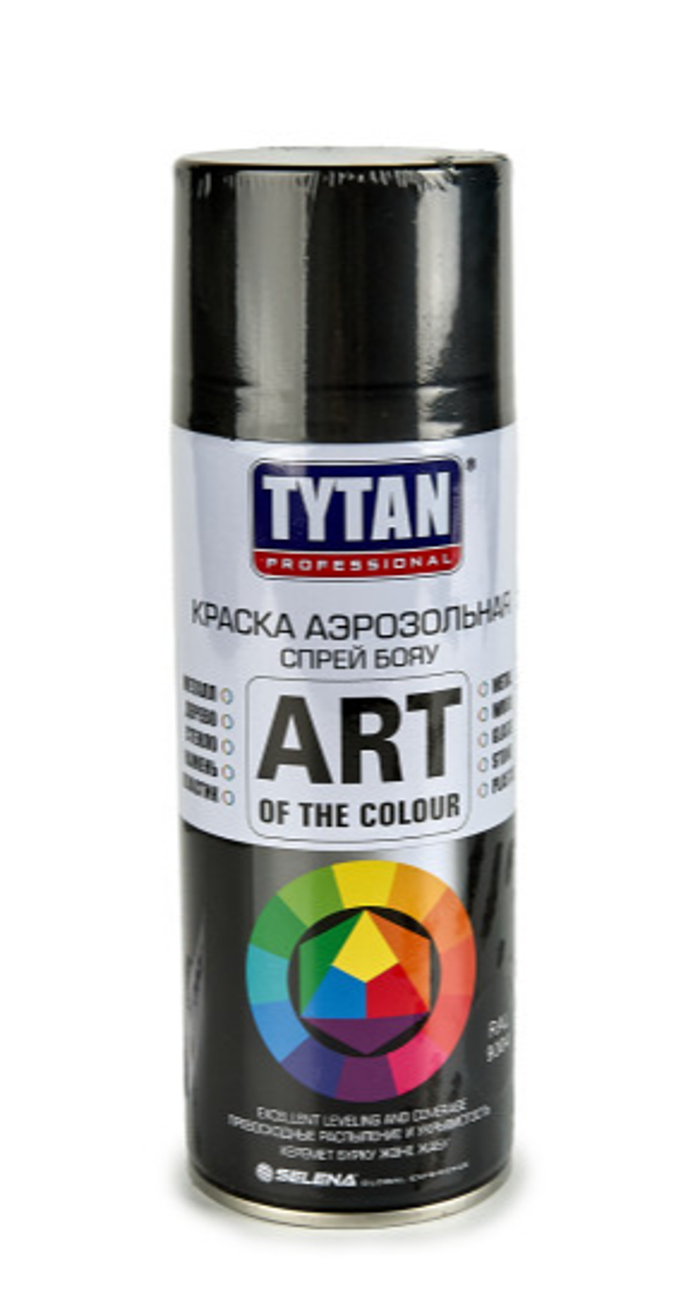 Краска акриловая аэрозольная черная матовая RAL9004 TYTAN Professional