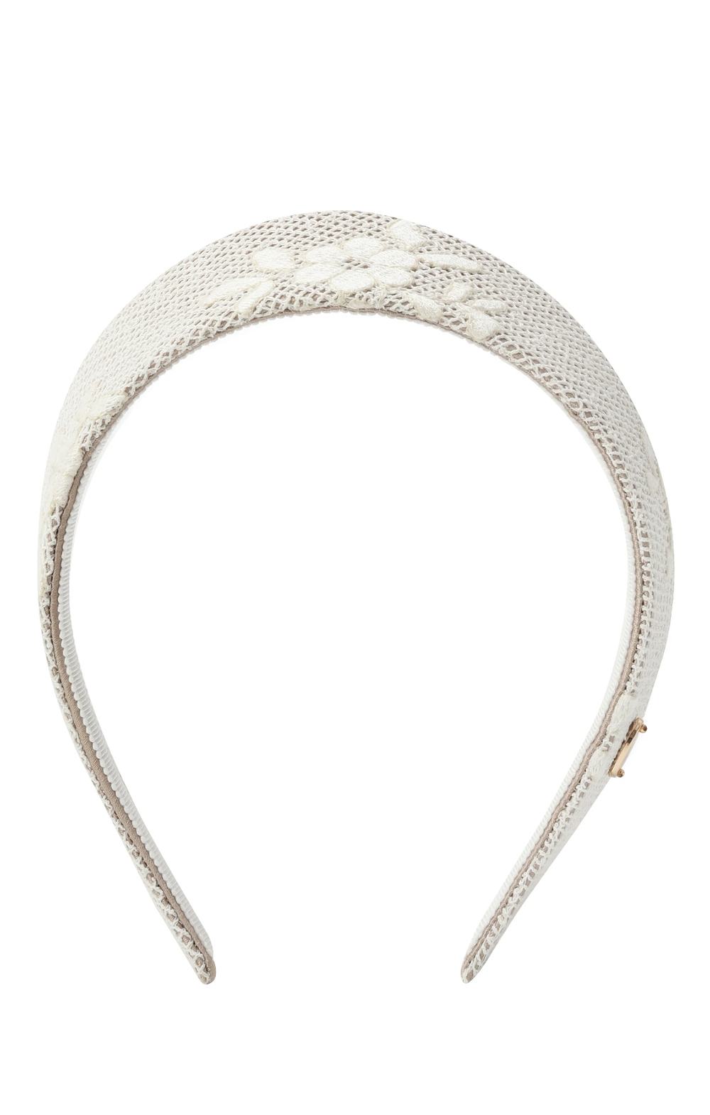 Кокошник бежевый с гипюром