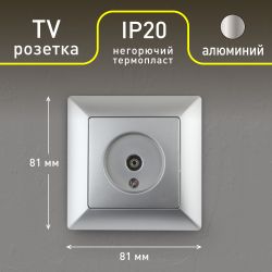 Розетка Intro Solo 4-301-03 TV одиночная, СУ, алюминий