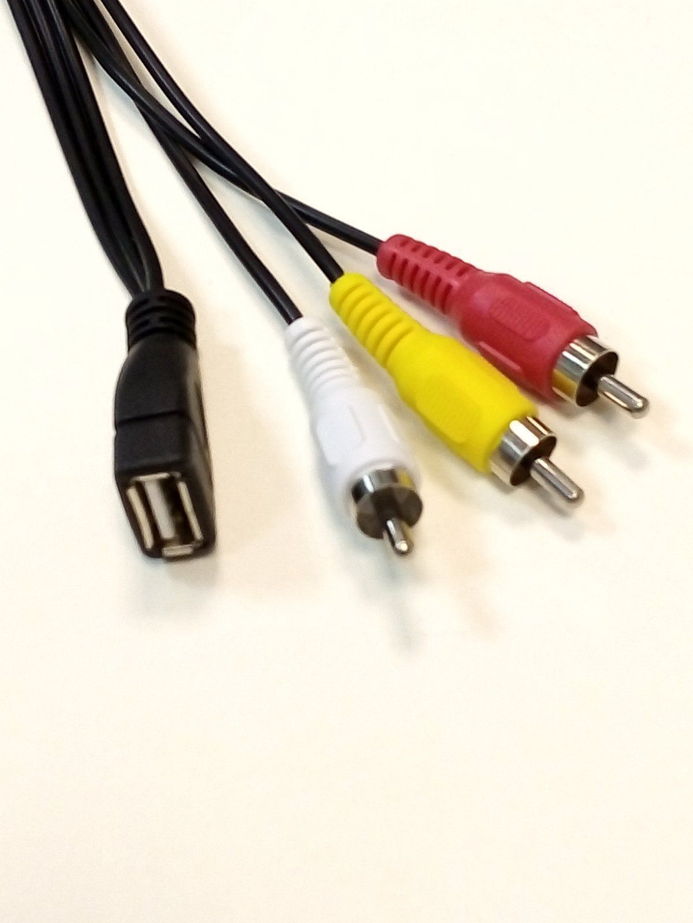USB гнездо на штекер 3RCA (f-m)1,5 м