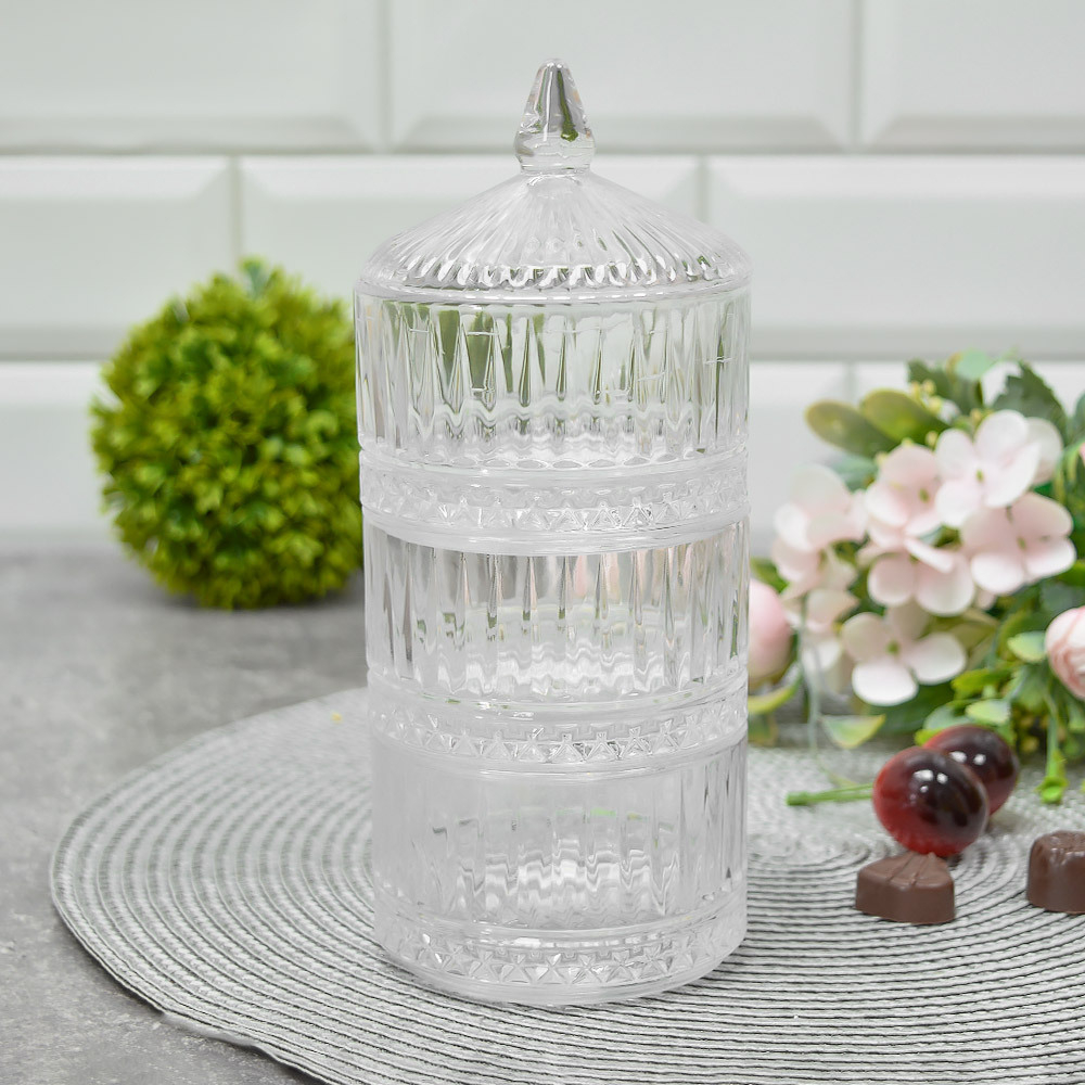 Ваза 3-х ярусная, 3*240мл, d9см, DM610-2L4