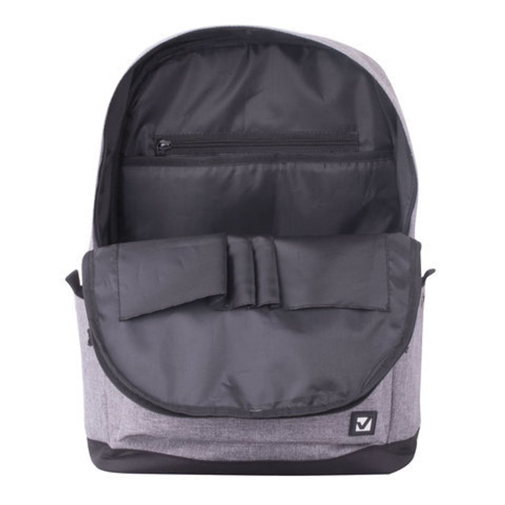 Рюкзак BRAUBERG универсальный, сити-формат, "Grey Melange", с защитой от влаги, 43х30х17 см, 228842