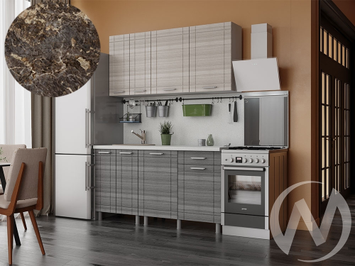Кухня Салли 1.6м (корпус белый/сандал белый; сандал серый) 38мм королевский опал