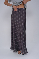 Юбка в горошек в макси длине из вискозного шелка