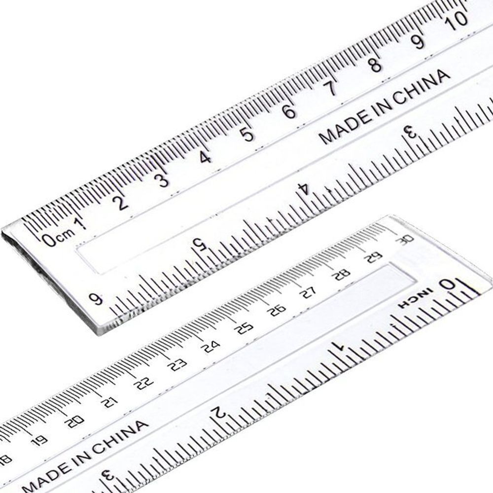 Линейка Alingar, 30 см, пластиковая, 2 шкалы см/дюйм, прозрачная, пакет ПВХ