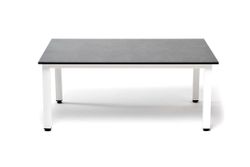 "Канны" журнальный столик из HPL 90х60, H40, каркас белый, цвет столешницы "серый гранит"