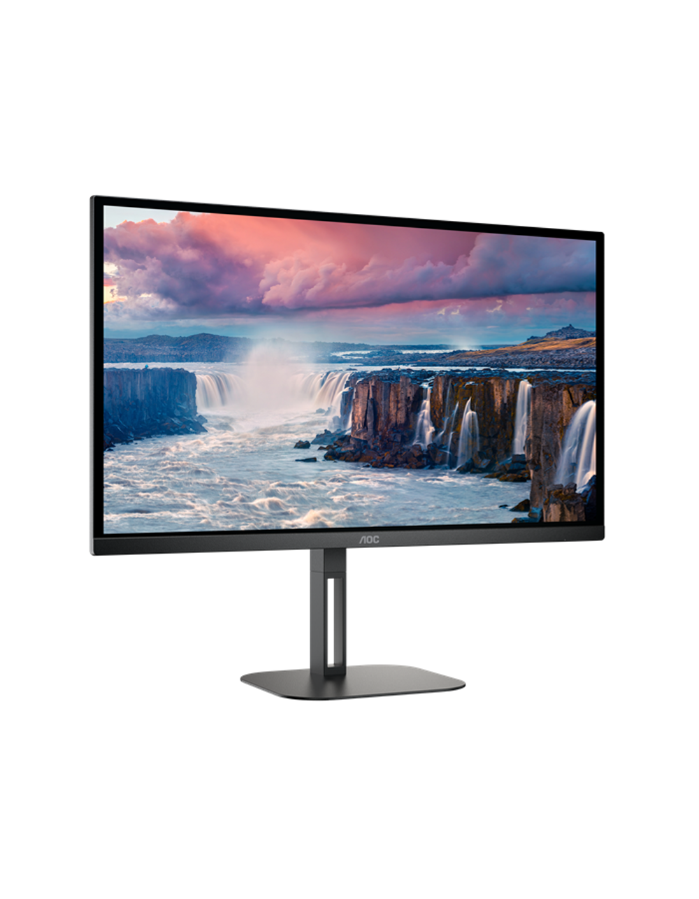 Монитор 27" AOC Q27V5N 2560x1440, WLED, 16:9, VA, 300cd, 4000:1, 20M:1, 4ms, 178/178, HDMI, DP, 75Hz, Speakers, HAS, Pivot, Tilt, Swivel, Внут, VESA, Black, 3y