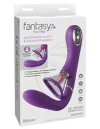 Сиреневый вибростимулятор с помпой и имитатором языка Her Ultimate Pleasure Pro