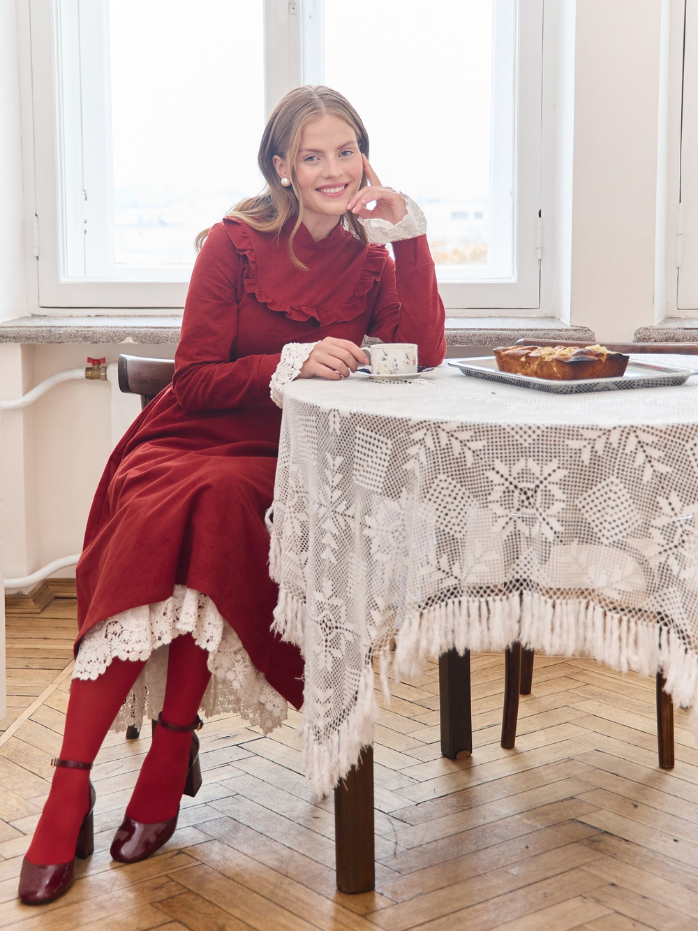 Платье с вшитой манишкой