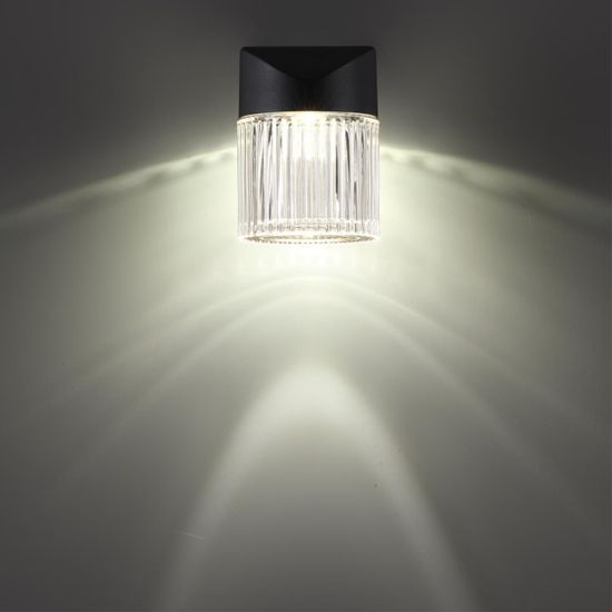 359291 STREET NT24 000 черный Светильник ландшафтный настенный IP65 LED 7W 4000K 175-265V ESTIMA