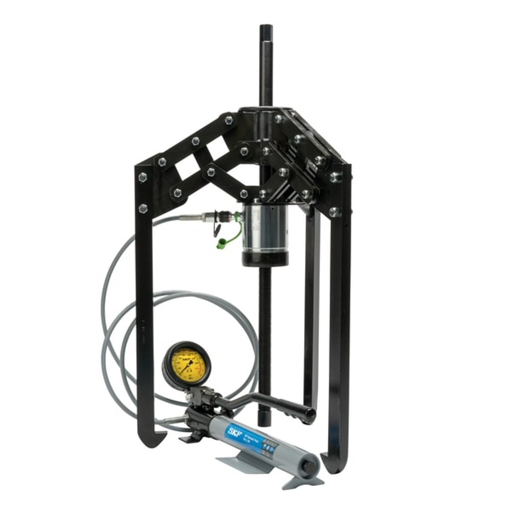 Hydraulically-assisted heavy duty jaw puller with Hydraulic pump with large oil container TMHP 30/350