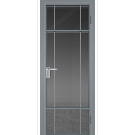 Межкомнатная дверь алюминиевая Profil Doors 8AG серебро остеклённая