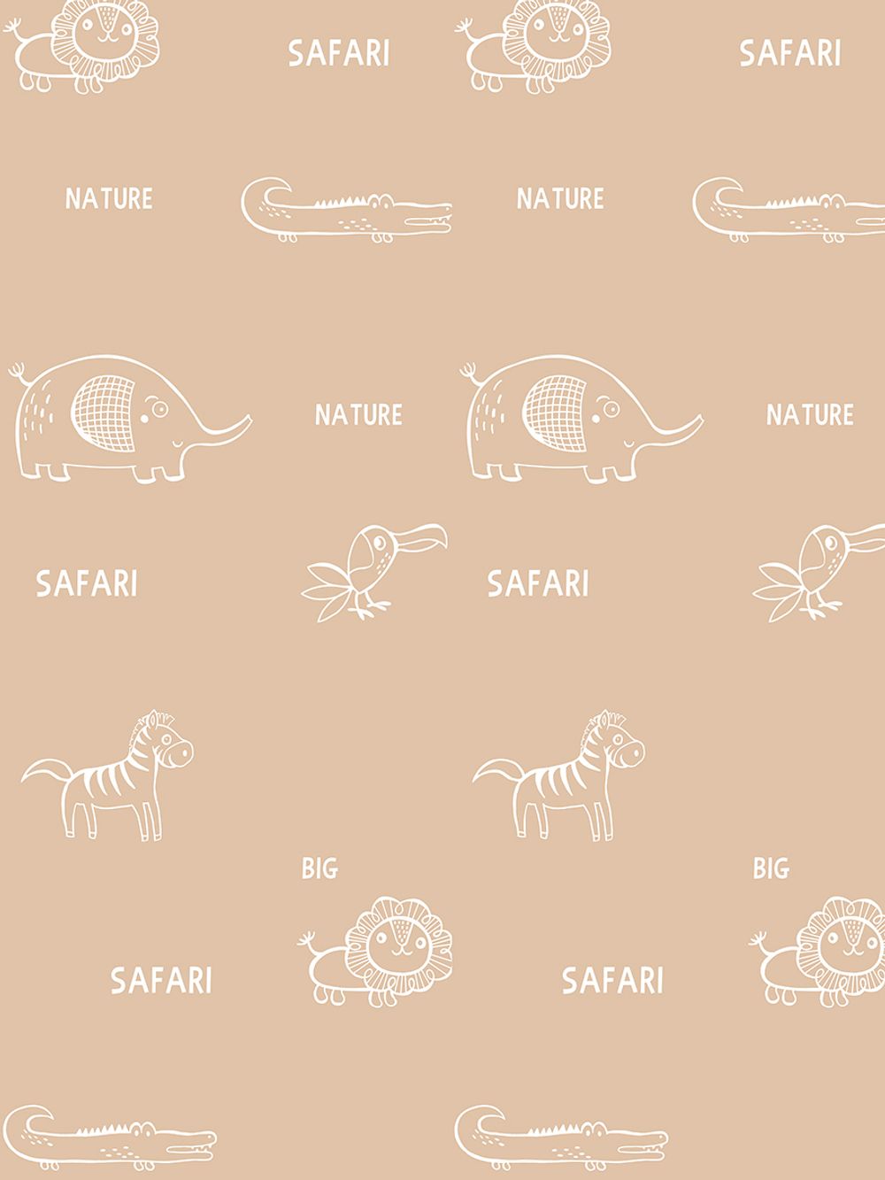 Постельное белье Сказка "SAFARI/Safari (компаньон)" 1,5-сп Наволочка 50х70 см 1 шт Простынь на резинке 90х200 см Пододеяльник 145х215 см, перкаль