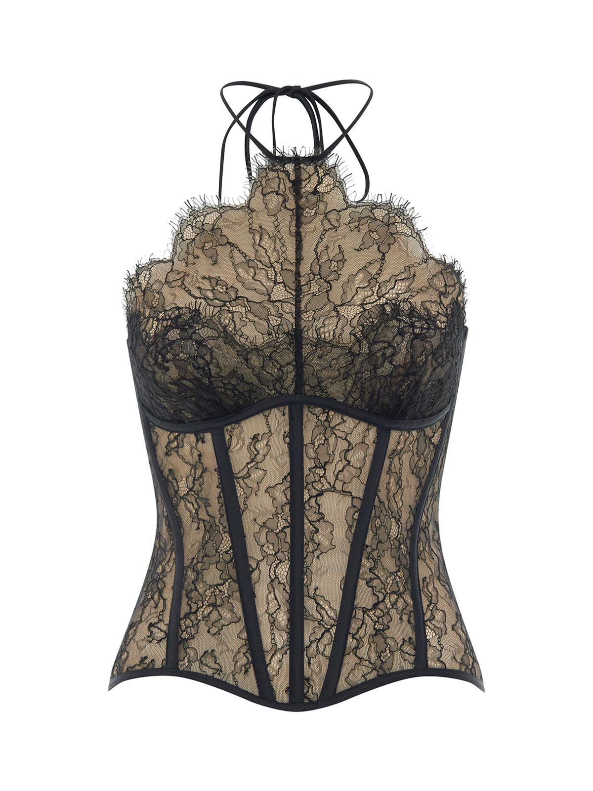 Топ корсетного типа из кружева c горловиной халтер