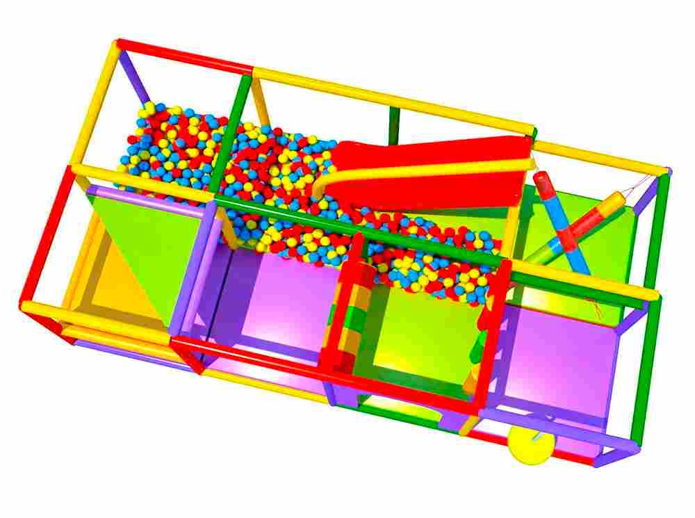 Детский игровой лабиринт с крышей «Праздничный домик» 4,92×2,46×3,3 м