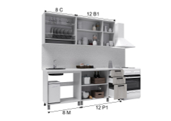 Кухня Осло, 2м Карбон Фарфор