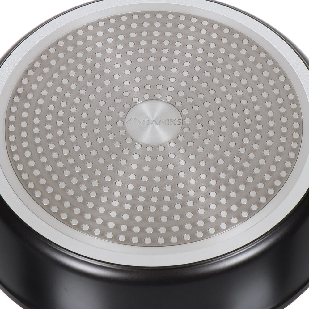 Сковорода алюминий, 22 см, антиприг, Daniks, Викинг, DFP-22-BLK-IND, индукц