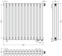 Сунержа Эстет-11 EU50 500х585 13 секций