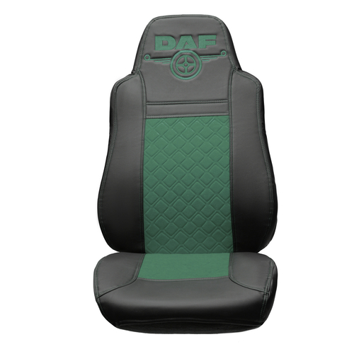 Чехлы DAF XF-105 (экокожа, черный, зеленая вставка)