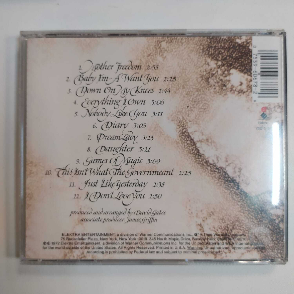 CD Bread - Baby I'm-A Want You (США 1992г.)