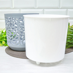 Кашпо Leaves 4л, серый/белый