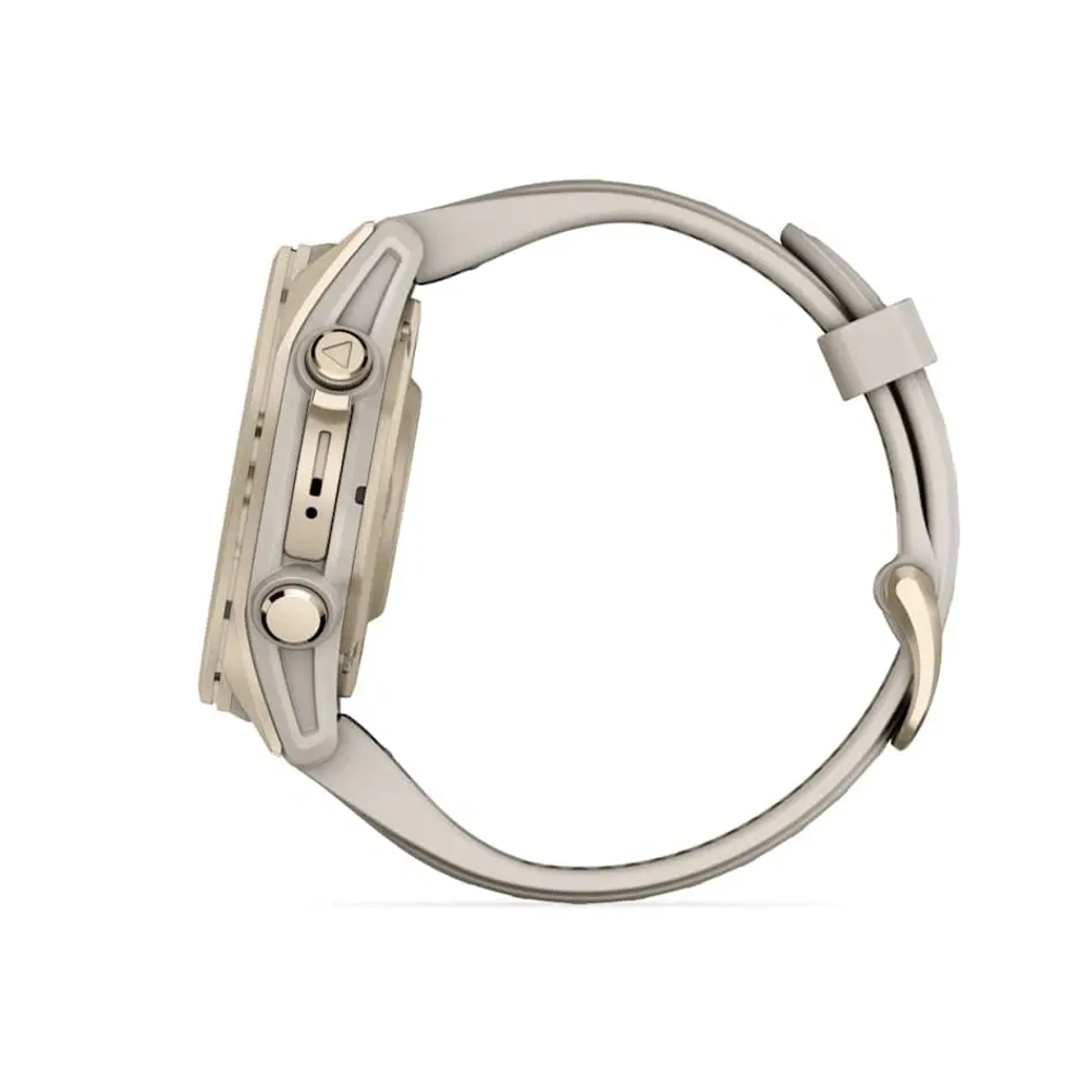 Умные часы Garmin Fenix 8 43mm, Amoled, Sapphire, Soft Gold with Fog Gray/Dark Sandstone Silicone Band (010-02903-11)