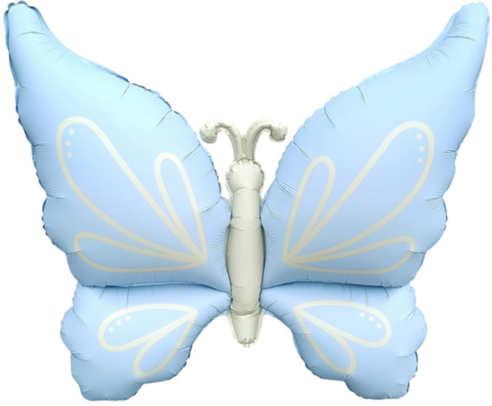 К Фигура, Бабочка нежная, Сатин, Голубой, 37''/94 см