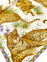 Платок «Леопард и орхидеи»