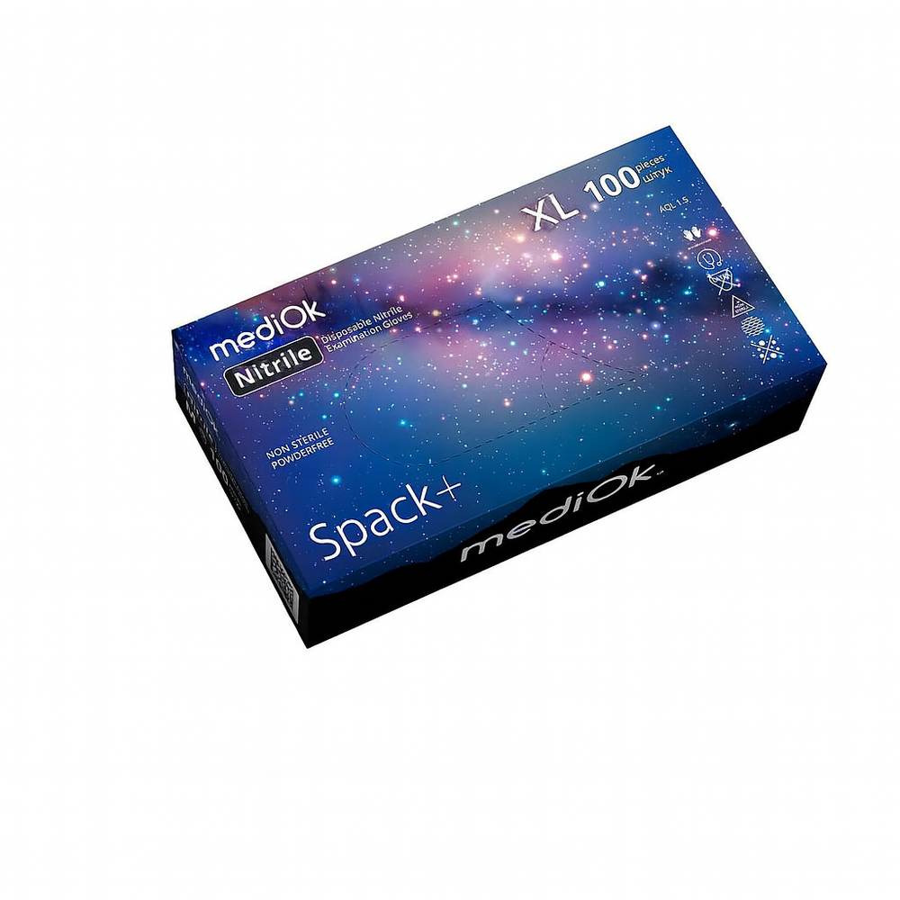 Перчатки нитриловые MediOk ЧЕРНЫЕ, XL, 50 пар в упаковке