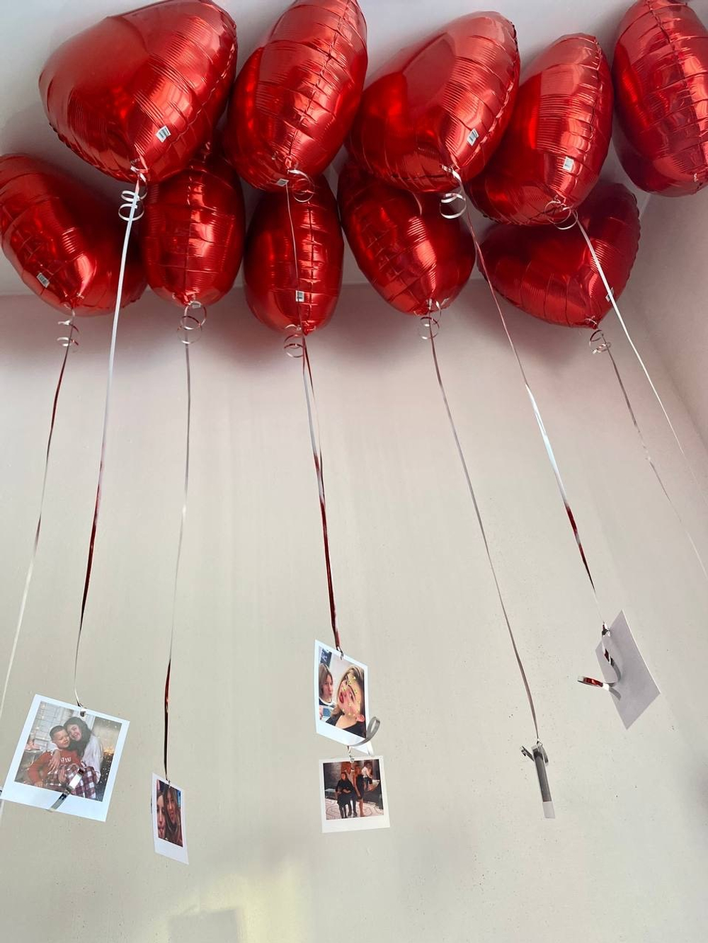 Воздушные шары под потолок, сердца с фотографиями №2695